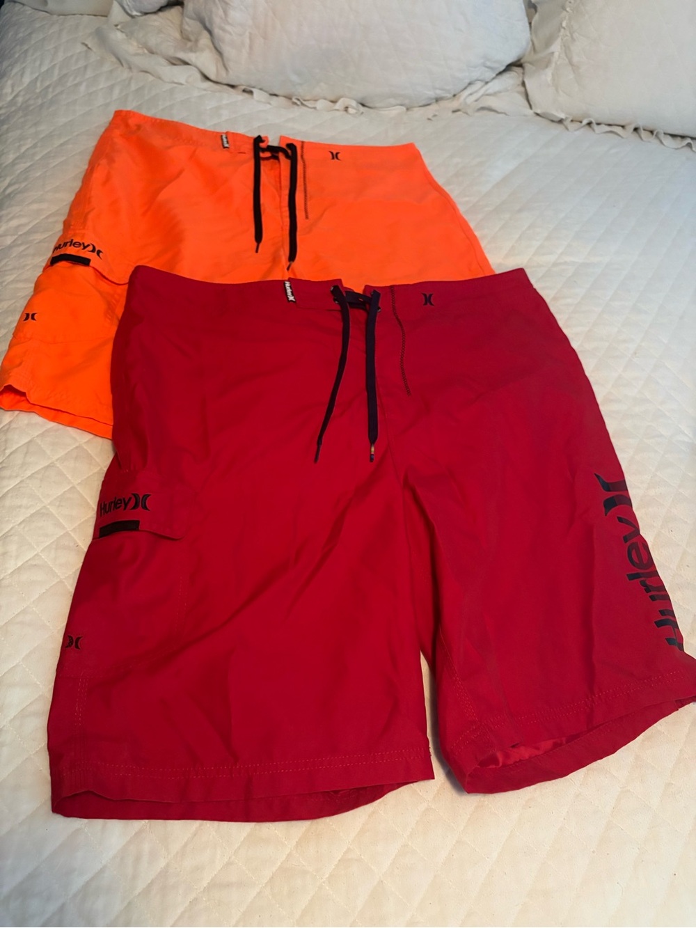 Hurley Men's Swim Board Shorts in Red and Orange